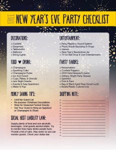 New Years Eve Party Checklist