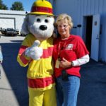 Billie Wolf with Sparky the Fire Dog
