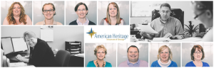 About, American Heritage Insurance Group, Team, People Working, Phone, Desk, Papers, Logo