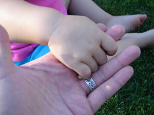 hands, baby, adult, ring, holding hands
