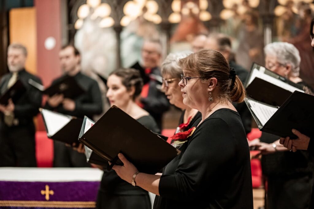 Church Choir during performance at church